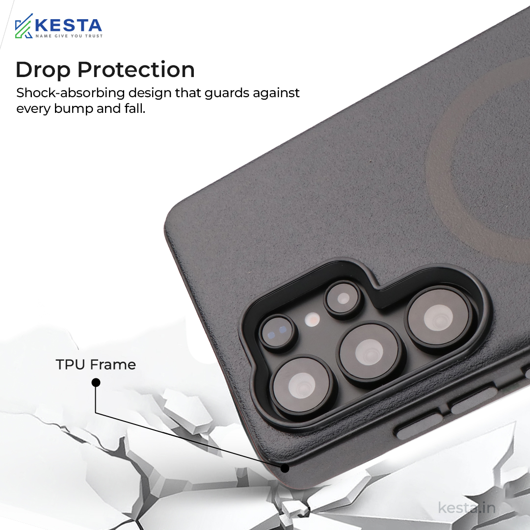 Samsung S24 Ultra Cover - MagArmour Black Hybrid Case (Grip + Gloss – Textured for Control, Smooth Style)